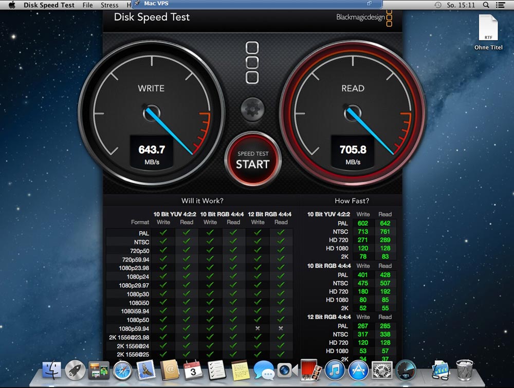 Disk Performance einer Mac VPS mit OS X VM